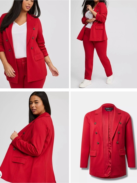 torrid Jackets & Blazers - torrid Red Double-Breasted Notch Lapel Blazer 00 and trousers 00R